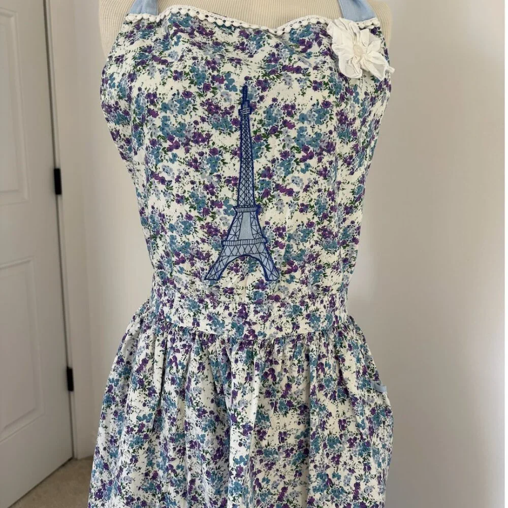 Sur La Table floral Eiffel Tower apron